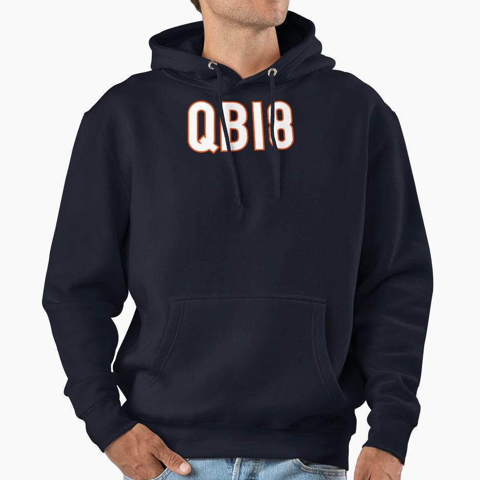 Qb18 Chicago White Hoodie - Novelty Apparel for Adults - T-Shirt, Sweatshirt, Hoodie