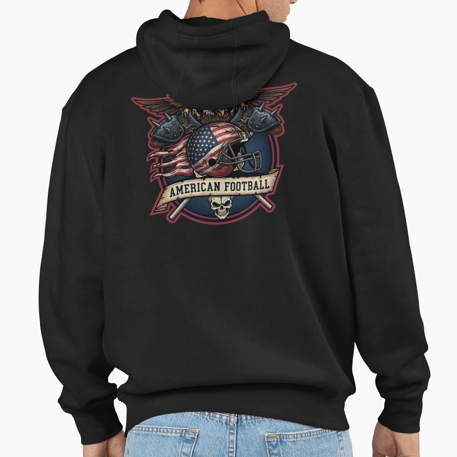 American Football Eagle Warrior Patriotic Hoodie - Streetwear Style Unisex - T-Shirt, Sweatshirt, Hoodie