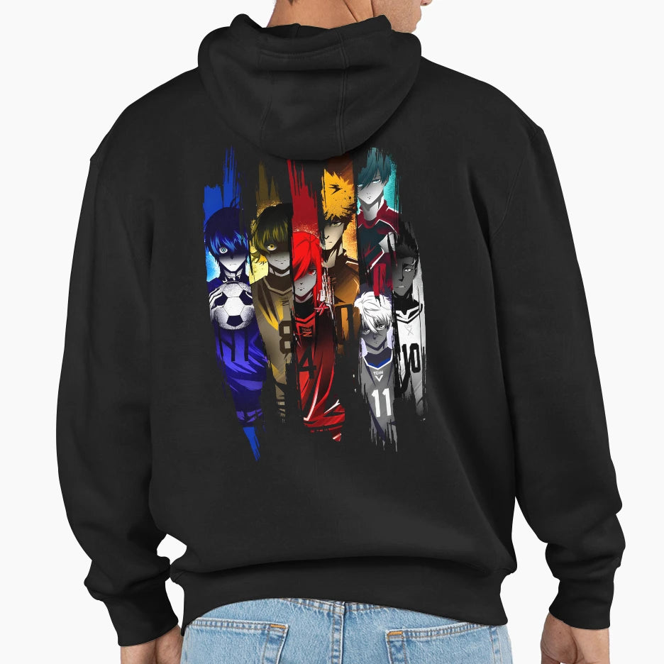 Blue Lock Anime Characters Split Hoodie - Casual Everyday Wear Men Women - T-Shirt, Sweatshirt, Hoodie