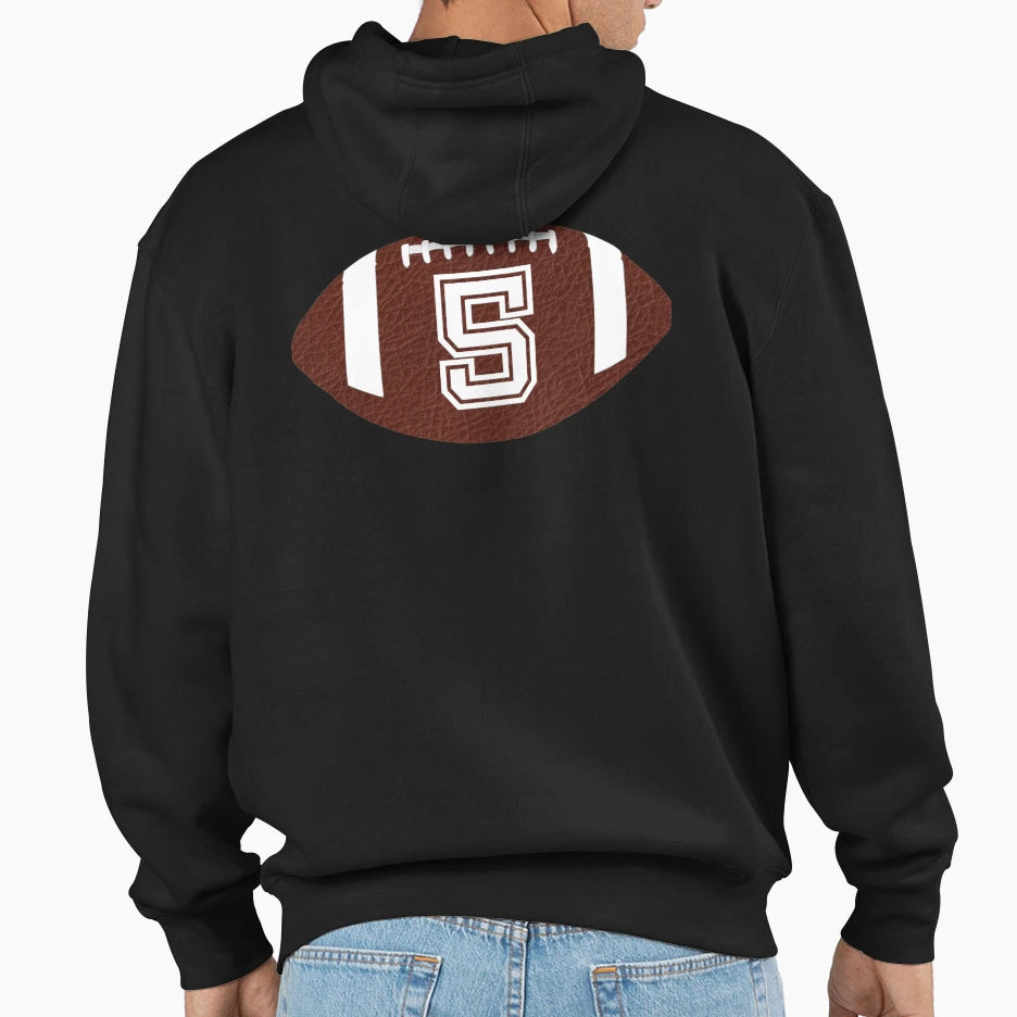 American Football Jersey No 5 Back Hoodie - Unique Graphic for Adults - T-Shirt, Sweatshirt, Hoodie