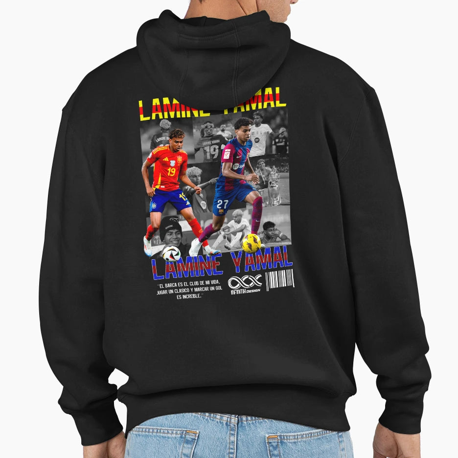 Lamine Yamal Collage Hoodie - Trendy Graphic Unisex - T-Shirt, Sweatshirt, Hoodie