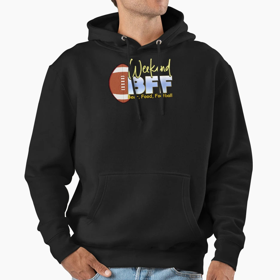 Bff Beer Food Football Lovers Hoodie - Casual Everyday Wear for Adults - T-Shirt, Sweatshirt, Hoodie