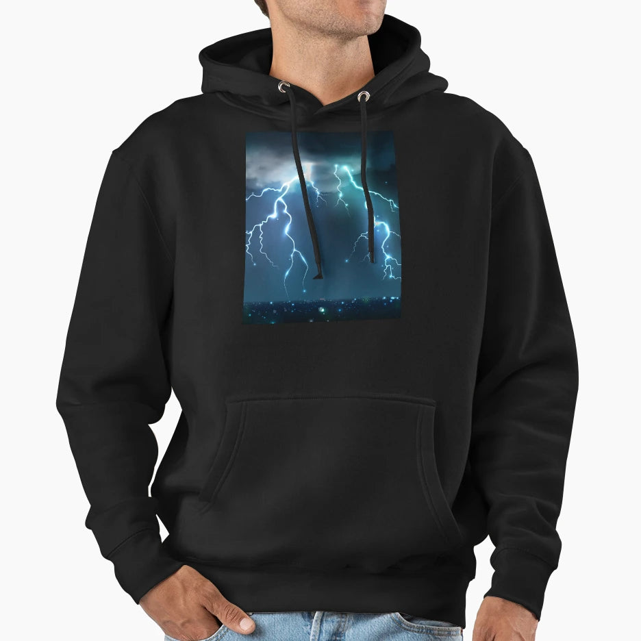Realistic Lightning Bolts Flashes Hoodie - Streetwear Style Unisex - T-Shirt, Sweatshirt, Hoodie