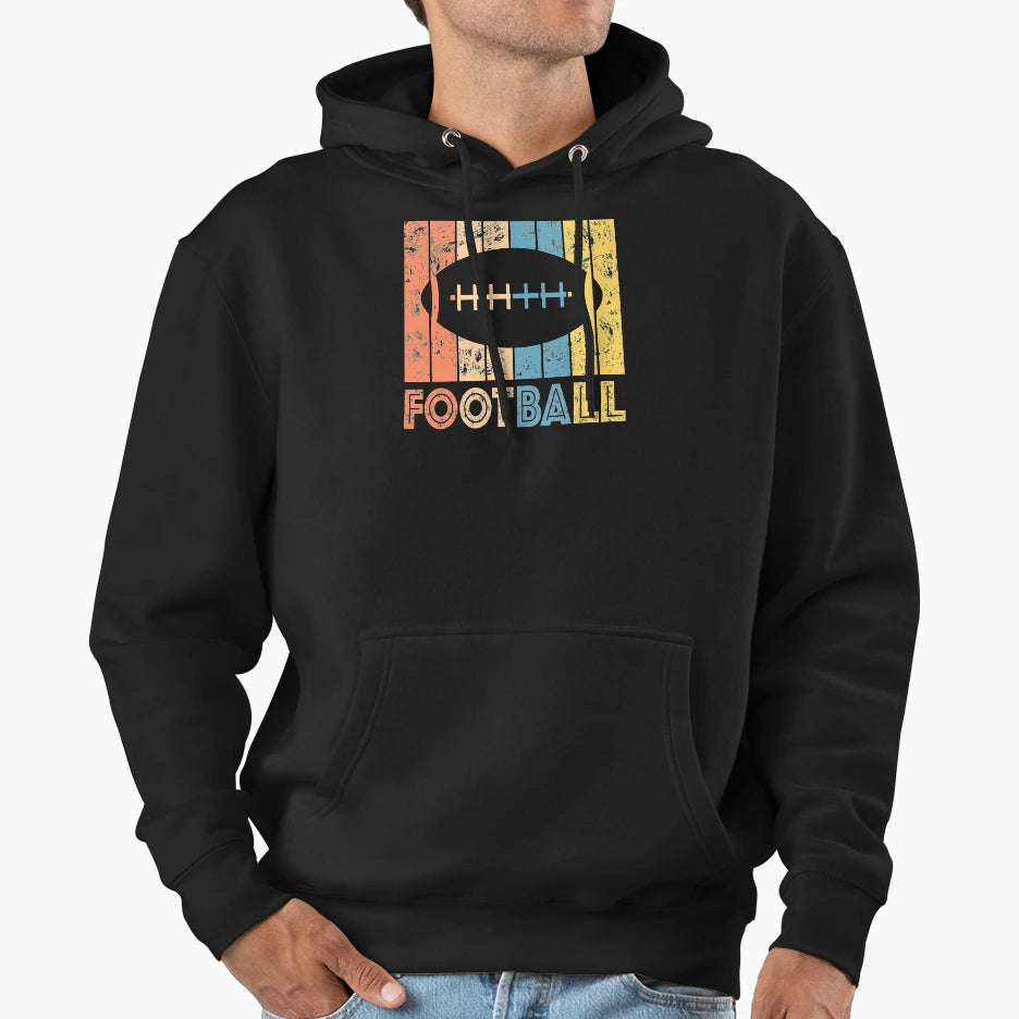Football Oldschool Hoodie - Casual Everyday Wear Men Women - T-Shirt, Sweatshirt, Hoodie