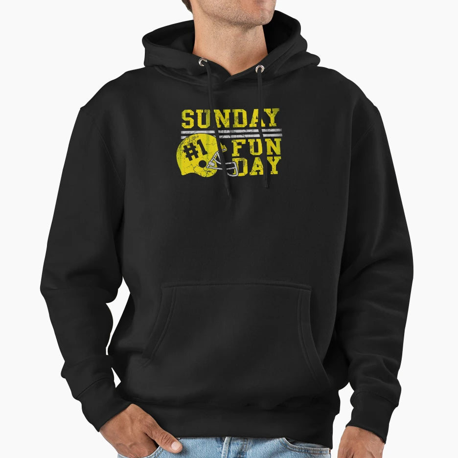 Sunday Funday Football Helmet Hoodie - Aesthetic Graphic for Adults - T-Shirt, Sweatshirt, Hoodie
