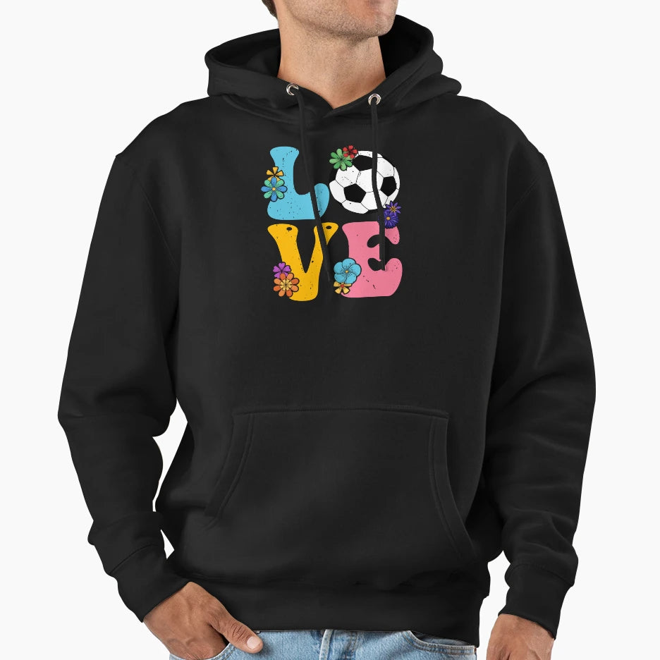Groovy Soccer Love Soccer Lover Hoodie - Fun Novelty Design Unisex - T-Shirt, Sweatshirt, Hoodie