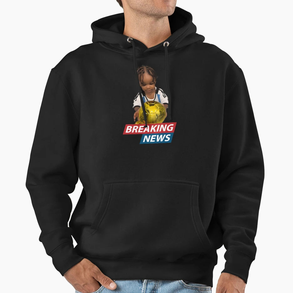 Broski Breaking News Golden Ball Hoodie - Unique Graphic for Adults - T-Shirt, Sweatshirt, Hoodie