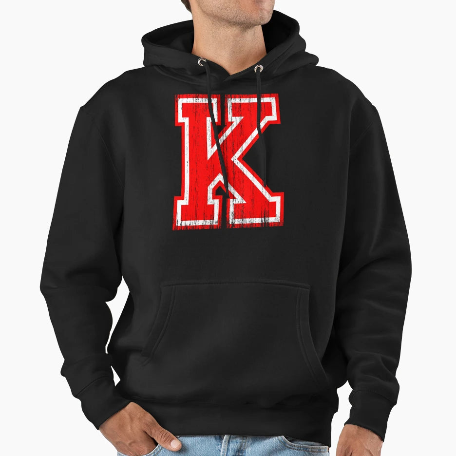 Big Red Letter K Hoodie - Trendy Graphic Men Women - T-Shirt, Sweatshirt, Hoodie
