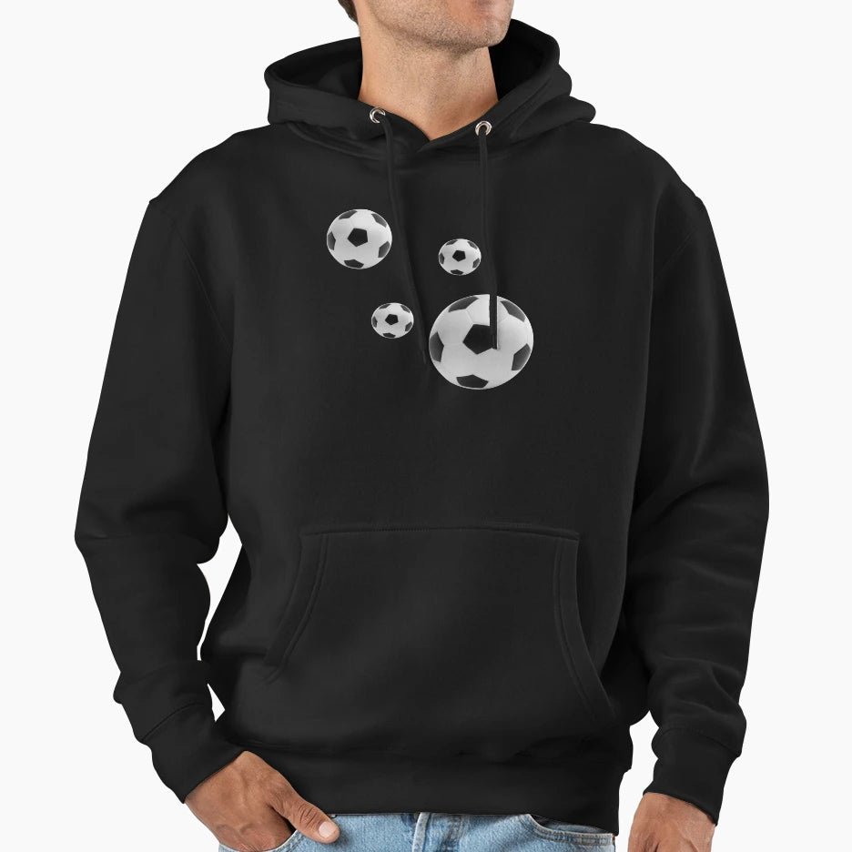Soccer Balls Hoodie - Casual Everyday Wear Men Women - T-Shirt, Sweatshirt, Hoodie