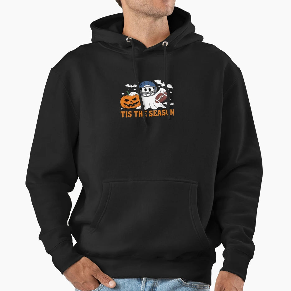 Tis Season Football Halloween Spooky Hoodie - Aesthetic Graphic Men Women - T-Shirt, Sweatshirt, Hoodie