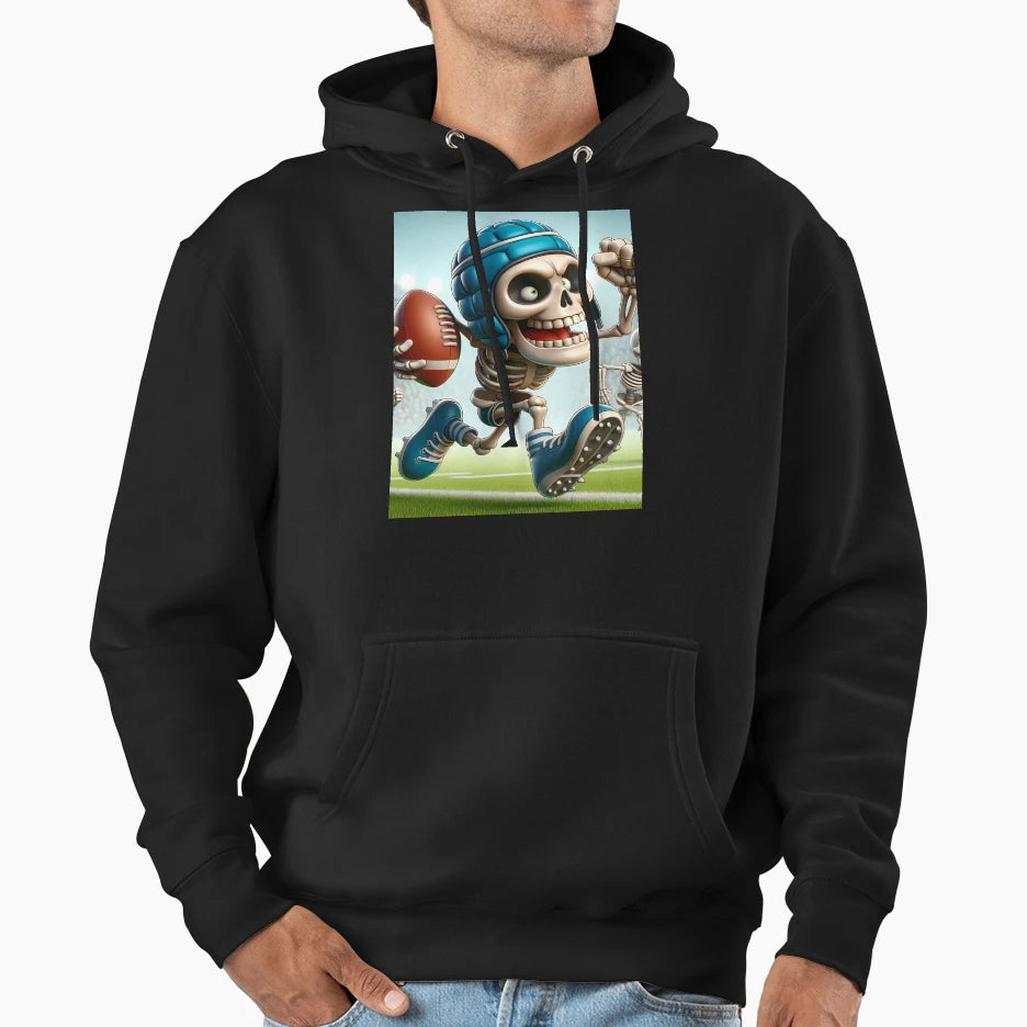 Bone Crushing Touchdown Skeleton Football Hoodie - Streetwear Style Unisex - T-Shirt, Sweatshirt, Hoodie