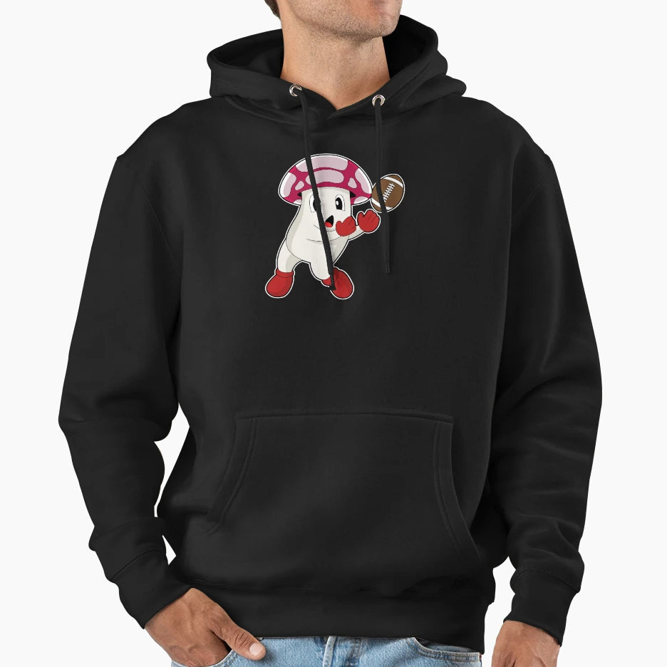 Mushroom American Football Sports Hoodie - Graphic Print Unisex - T-Shirt, Sweatshirt, Hoodie