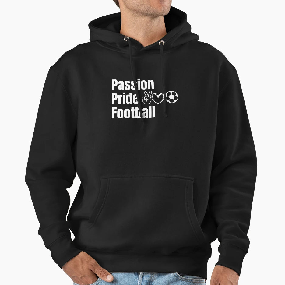 Passion Pride Football White Hoodie - Casual Everyday Wear Unisex - T-Shirt, Sweatshirt, Hoodie