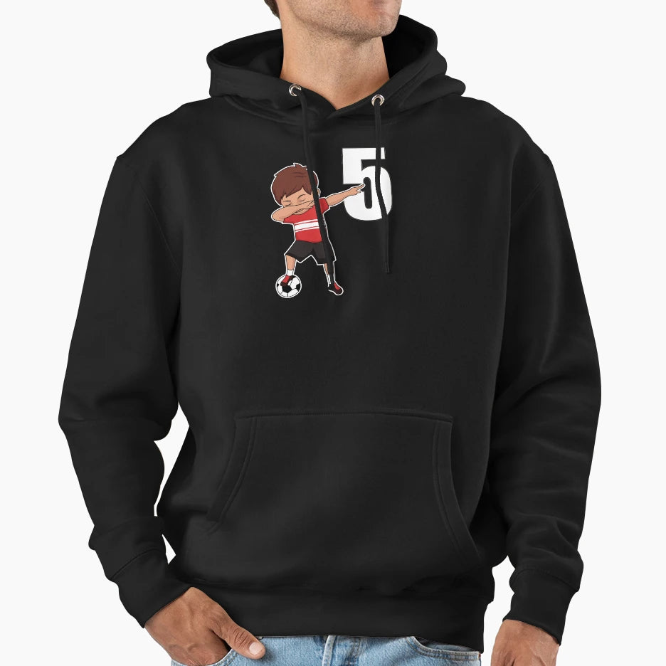 Awesome Soccer Player Number 5 Soccer Hoodie - Aesthetic Graphic Unisex - T-Shirt, Sweatshirt, Hoodie