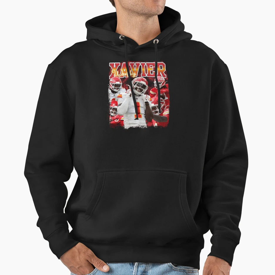 Xavier Worthy Football Star Collage Hoodie - Aesthetic Graphic Unisex - T-Shirt, Sweatshirt, Hoodie