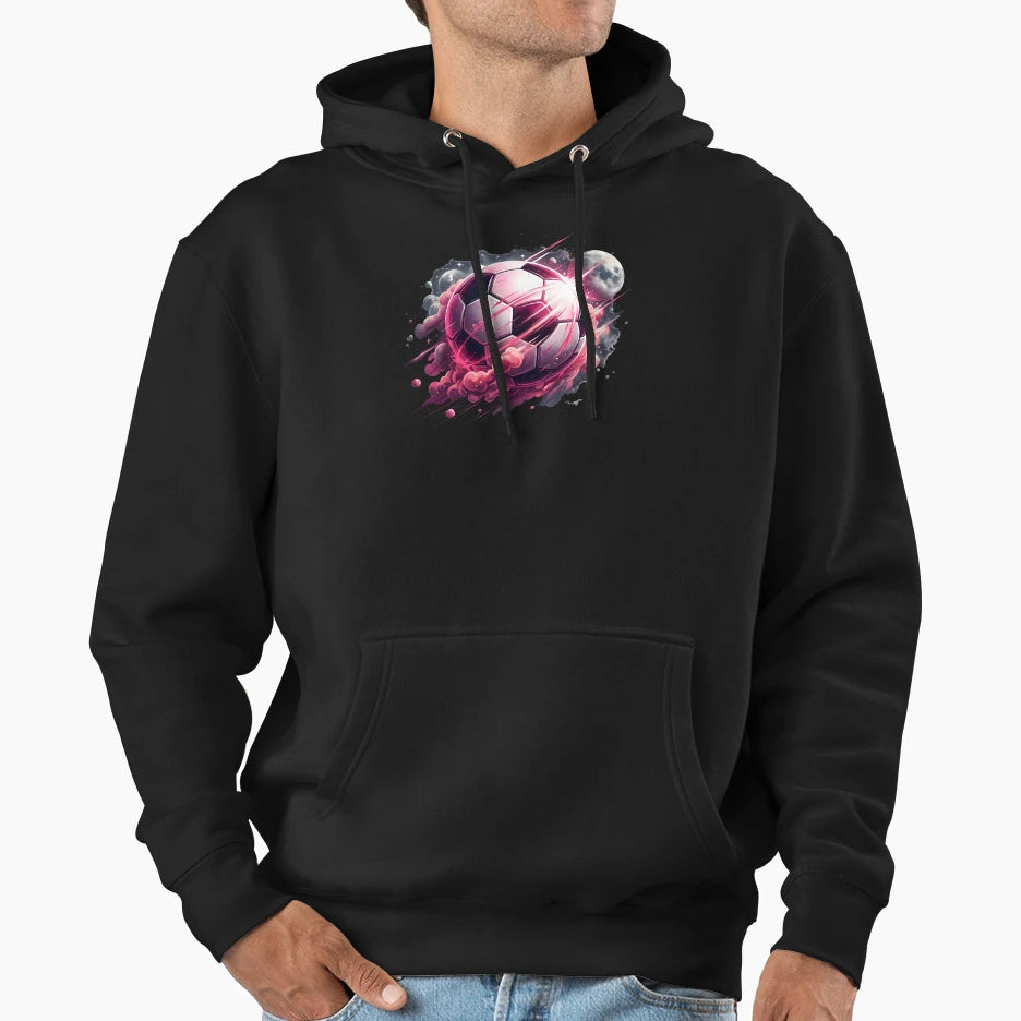 Football Space Galactic Soccer Ball Hoodie - Fun Novelty Design for Adults - T-Shirt, Sweatshirt, Hoodie