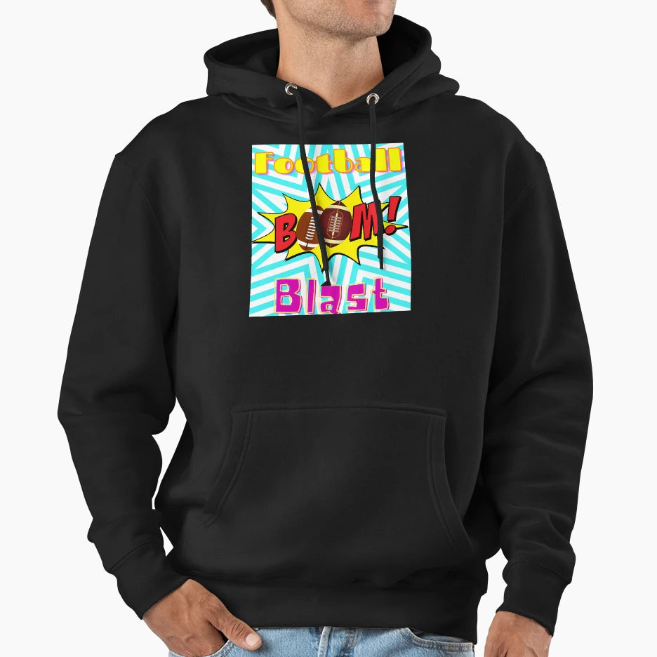 Football Blast Hoodie - Trendy Graphic for Adults - T-Shirt, Sweatshirt, Hoodie