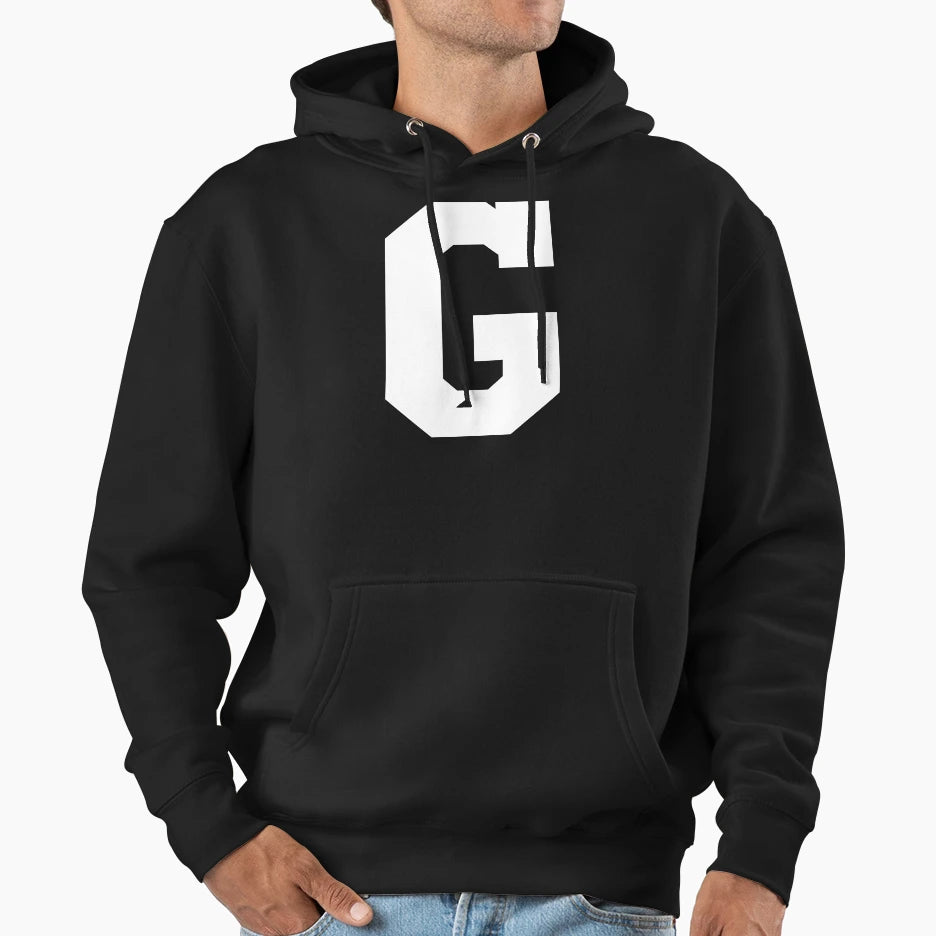 Alphabet White G Sports Letter G Hoodie - Fun Novelty Design Unisex - T-Shirt, Sweatshirt, Hoodie