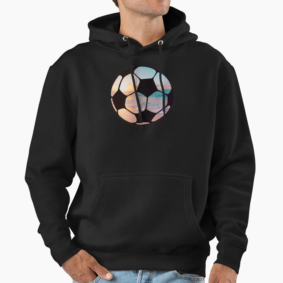 Summer Beach Soccer Season Hoodie - Minimalist Print Men Women - T-Shirt, Sweatshirt, Hoodie