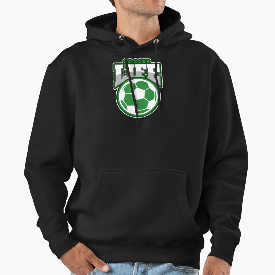 Soccer Life Gr And Wt Hoodie - Aesthetic Graphic for Adults - T-Shirt, Sweatshirt, Hoodie