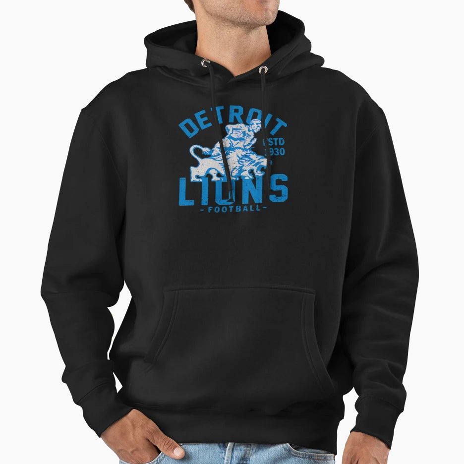 Detroit Lions Football Est 1930 Hoodie - Minimalist Print for Adults - T-Shirt, Sweatshirt, Hoodie