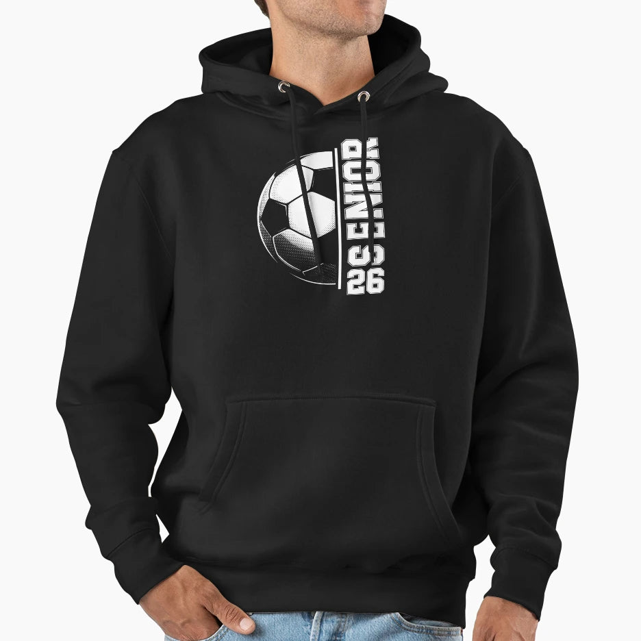 Soccer Senior 26 Class 2026 Grad Hoodie - Aesthetic Graphic Men Women - T-Shirt, Sweatshirt, Hoodie