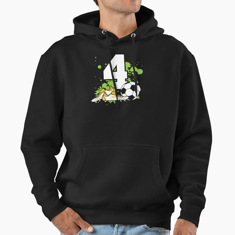 Football Birthday 4 Years Old 4Th Hoodie - Streetwear Style for Adults - T-Shirt, Sweatshirt, Hoodie