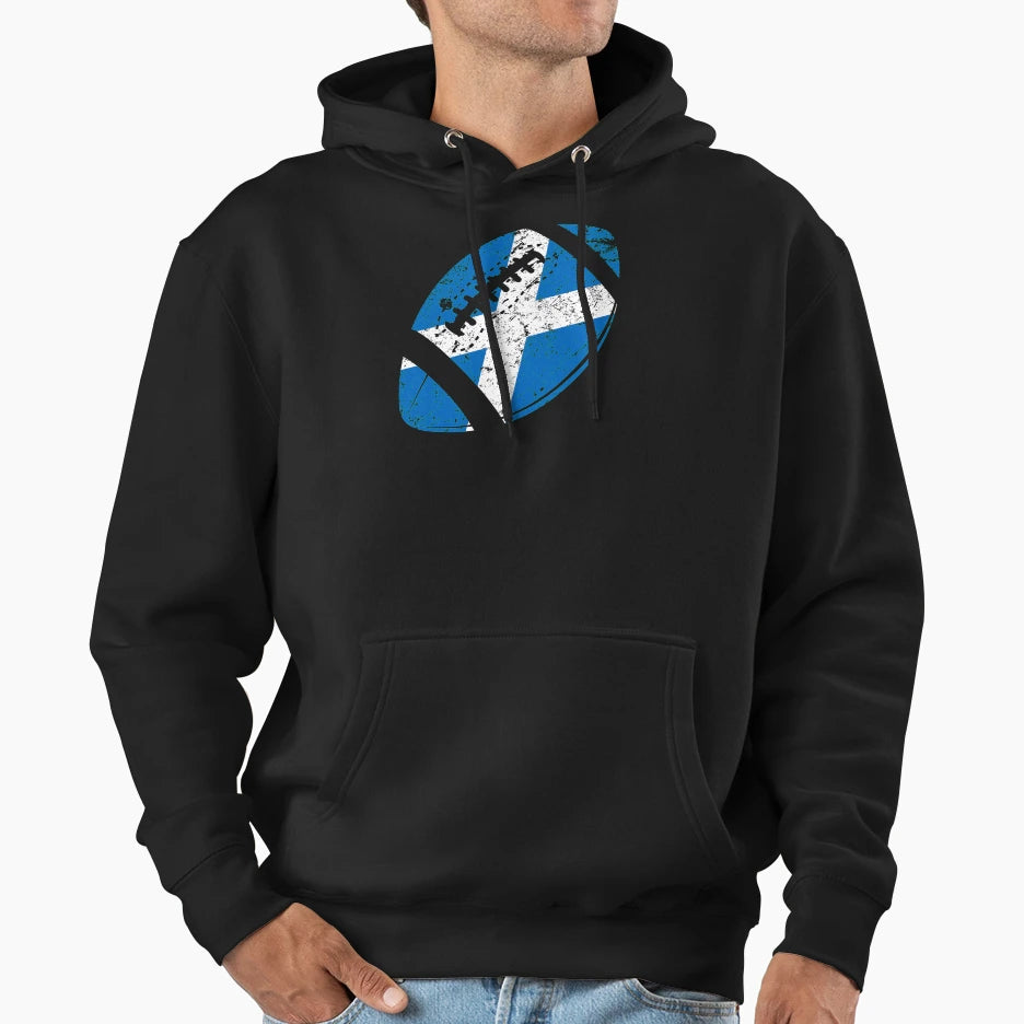 Scotland Flag Rugby Football Funy Gift Hoodie - Graphic Print for Adults - T-Shirt, Sweatshirt, Hoodie
