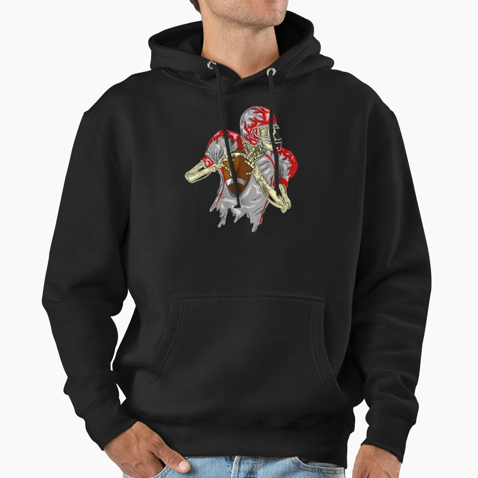 Rugby League Ball American Football Hoodie - Minimalist Print for Adults - T-Shirt, Sweatshirt, Hoodie