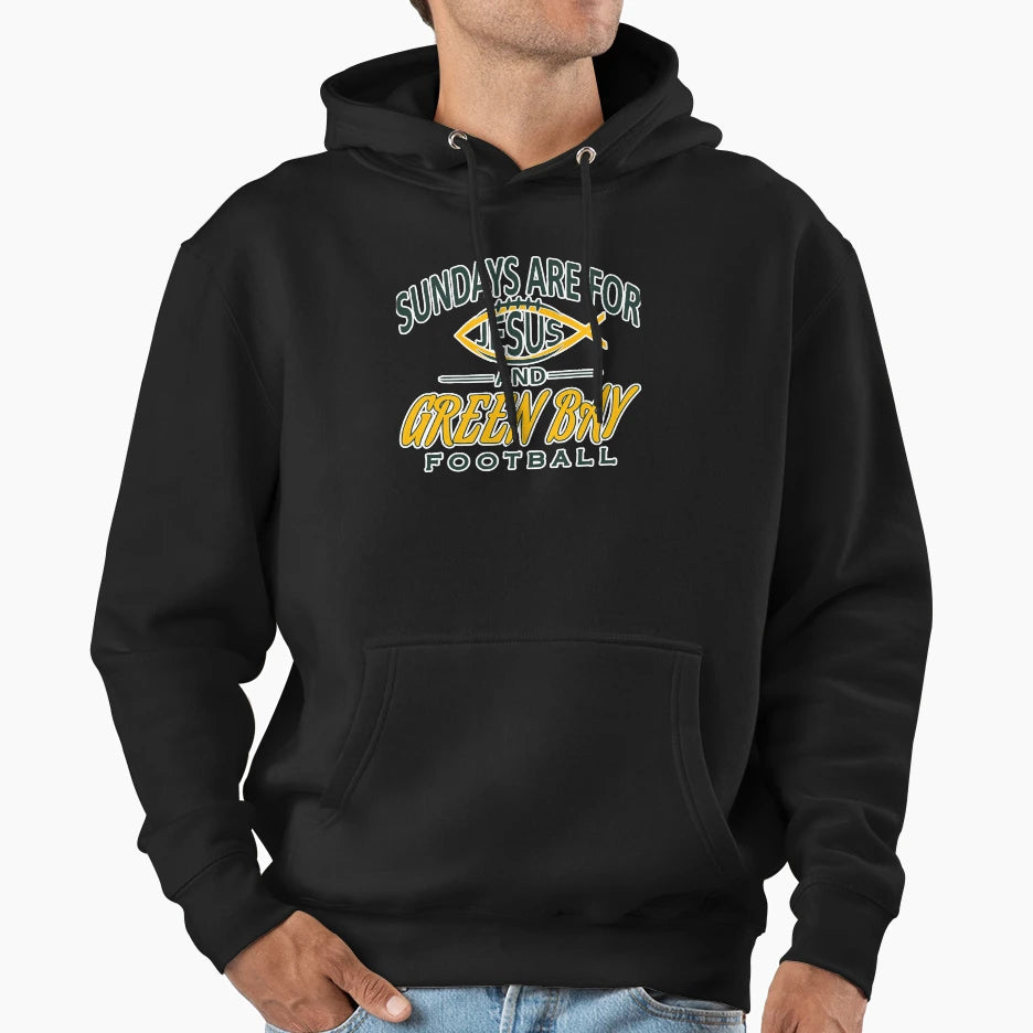 Sundays Are Jesus Green Bay Funny Hoodie - Aesthetic Graphic Men Women - T-Shirt, Sweatshirt, Hoodie