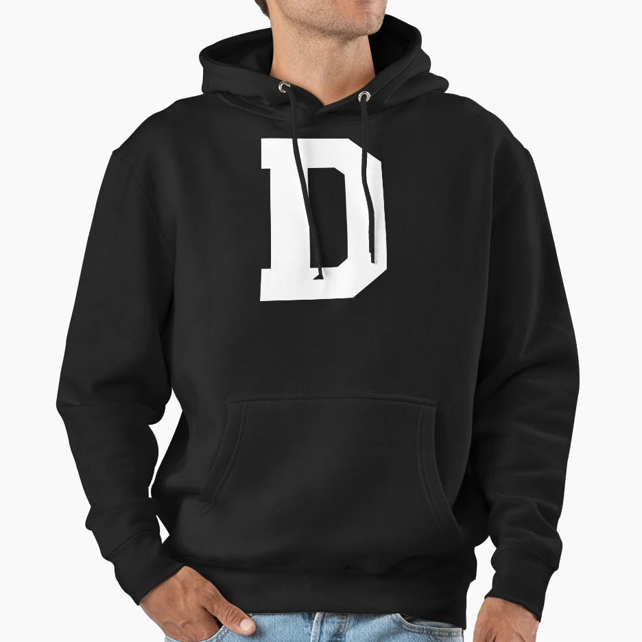 Alphabet White D Sports Letter D Hoodie - Streetwear Style Men Women - T-Shirt, Sweatshirt, Hoodie