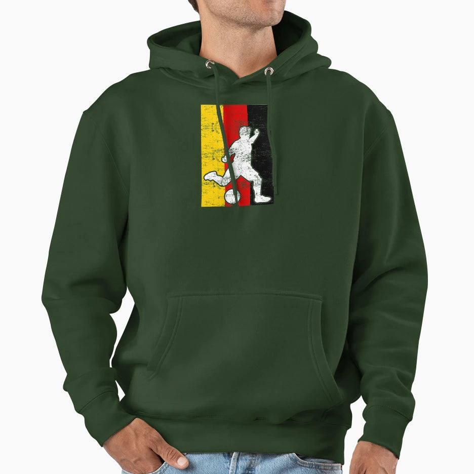 Germany Flag Soccer Player Hoodie - Fun Novelty Design for Adults - T-Shirt, Sweatshirt, Hoodie