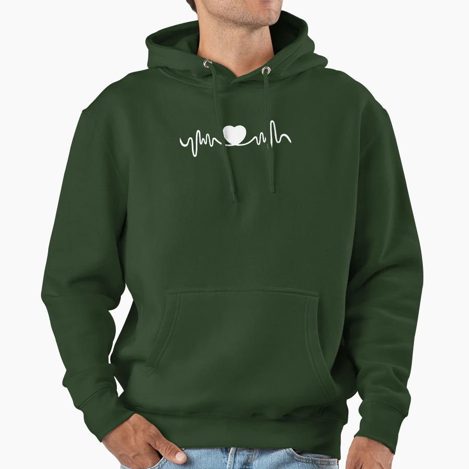 Heart Rate Pulse Love Hoodie - Aesthetic Graphic for Adults - T-Shirt, Sweatshirt, Hoodie