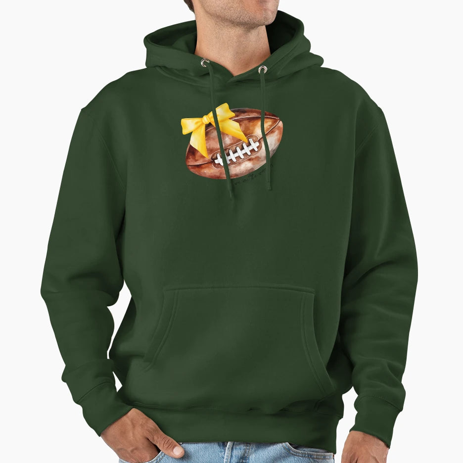 Football Mom Yellow Coquette Bows Hoodie - Streetwear Style Men Women - T-Shirt, Sweatshirt, Hoodie