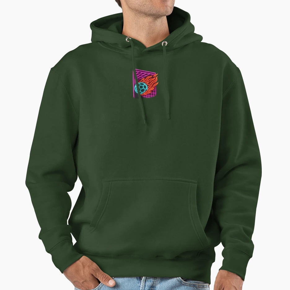 Neon Soccer Goal Neon Football Goal Glowing Hoodie - Graphic Print Unisex - T-Shirt, Sweatshirt, Hoodie