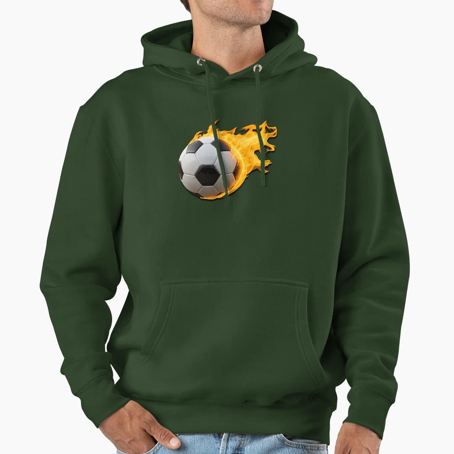 Fire Football 00Ff00 Hoodie - Custom Art Print Unisex - T-Shirt, Sweatshirt, Hoodie