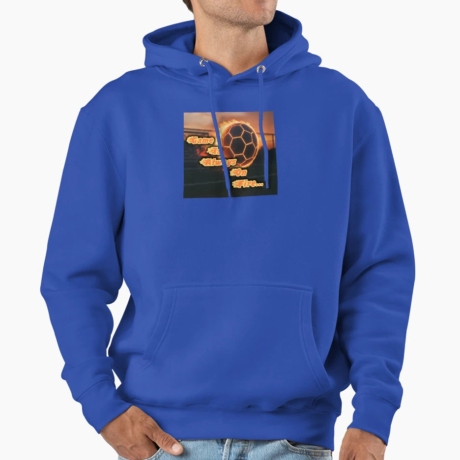 Game Is Always Fire Flaming Football Hoodie - Unique Graphic Men Women - T-Shirt, Sweatshirt, Hoodie