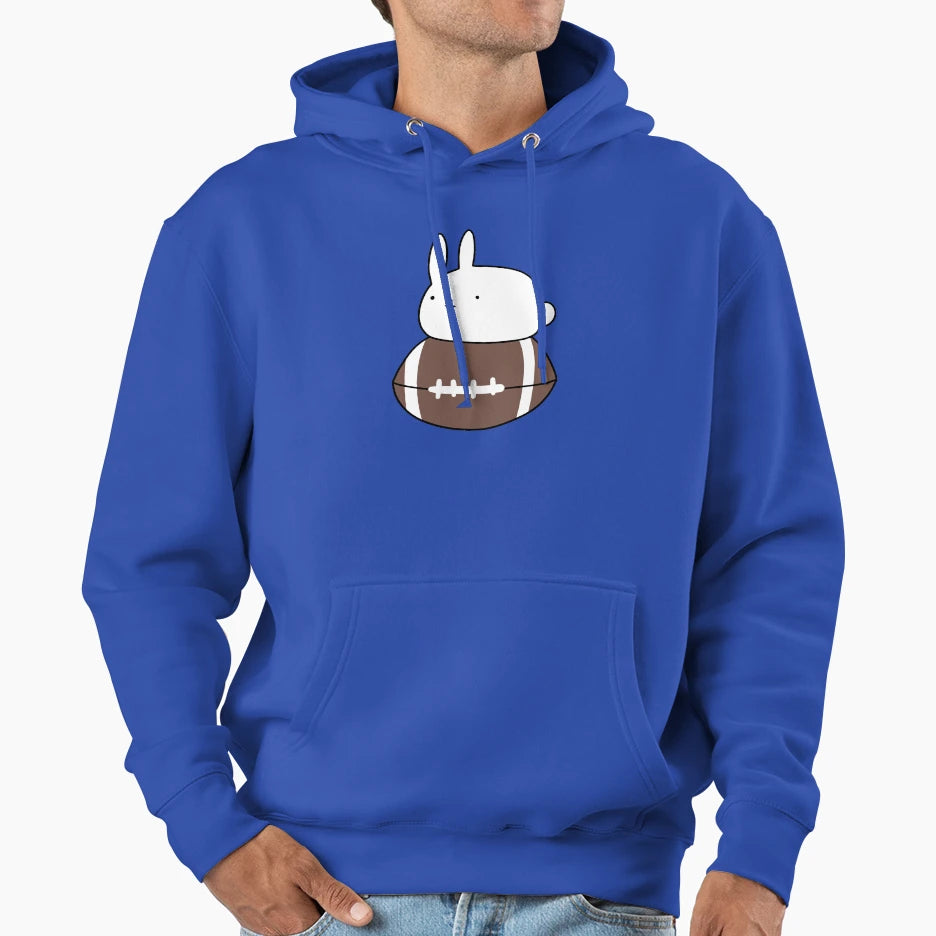 Little Bunny And Football Hoodie - Aesthetic Graphic Unisex - T-Shirt, Sweatshirt, Hoodie