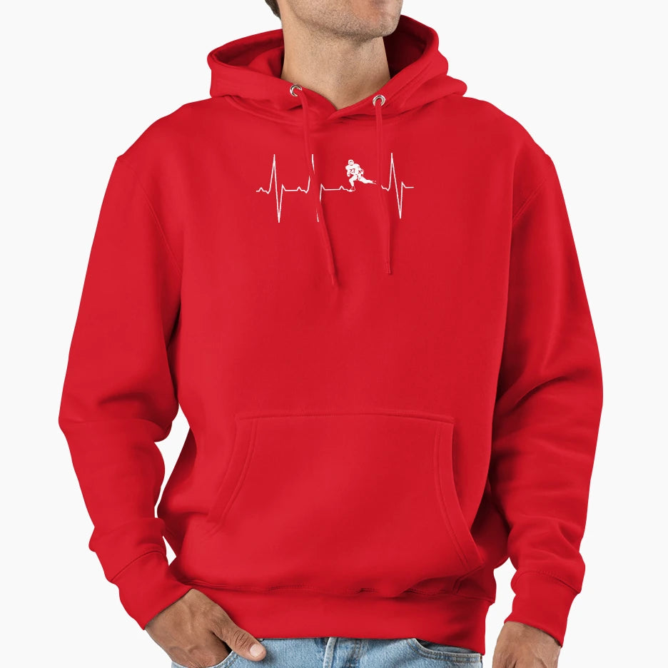 Heatbeat American Football Hoodie - Unique Graphic Unisex - T-Shirt, Sweatshirt, Hoodie
