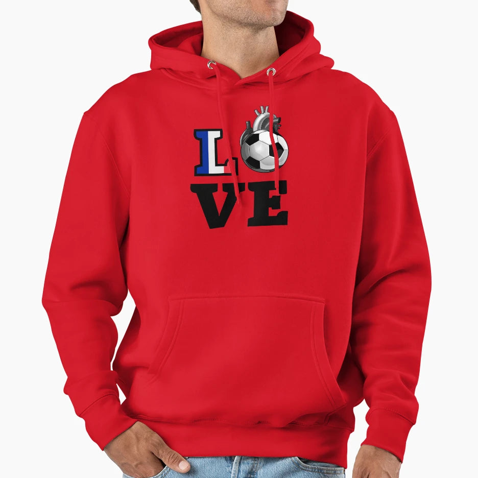 Love French Soccer Hoodie - Minimalist Print for Adults - T-Shirt, Sweatshirt, Hoodie