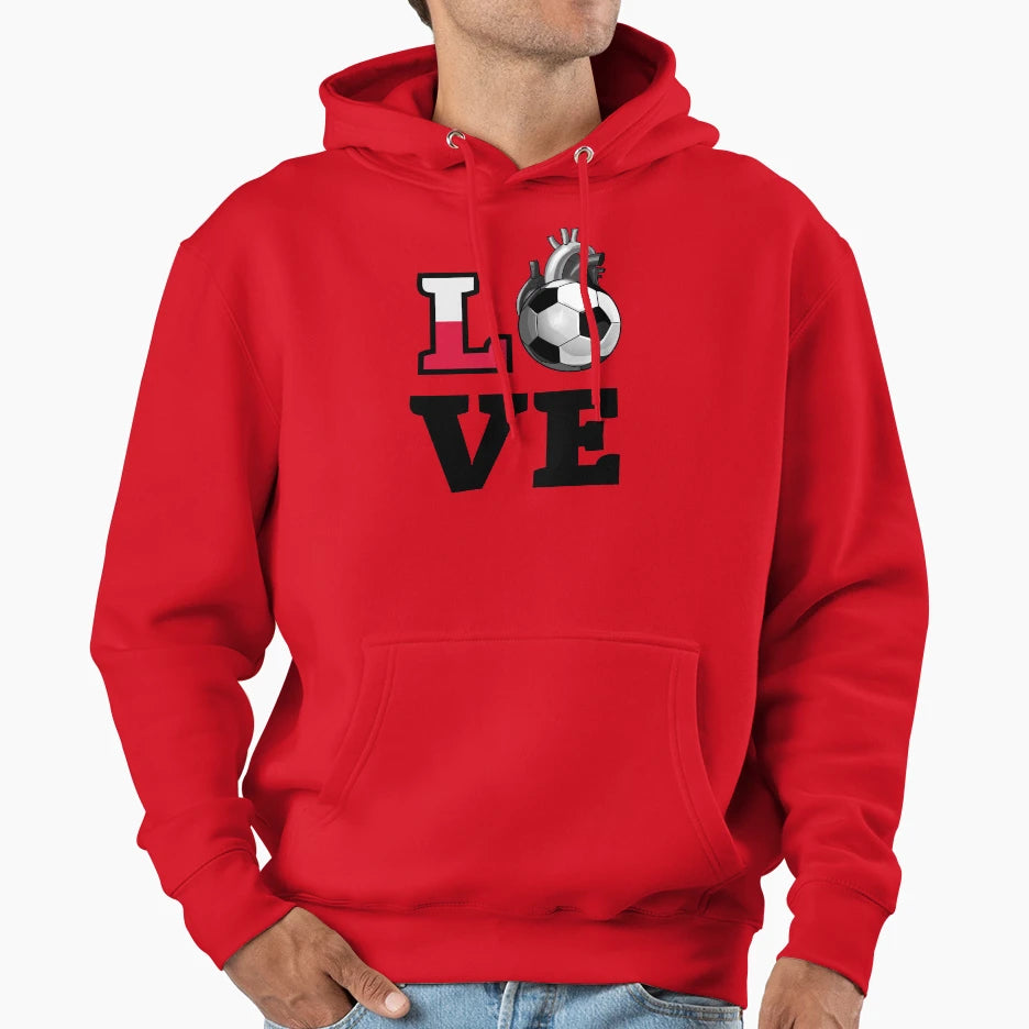 Love Polish Soccer Hoodie - Aesthetic Graphic Men Women - T-Shirt, Sweatshirt, Hoodie