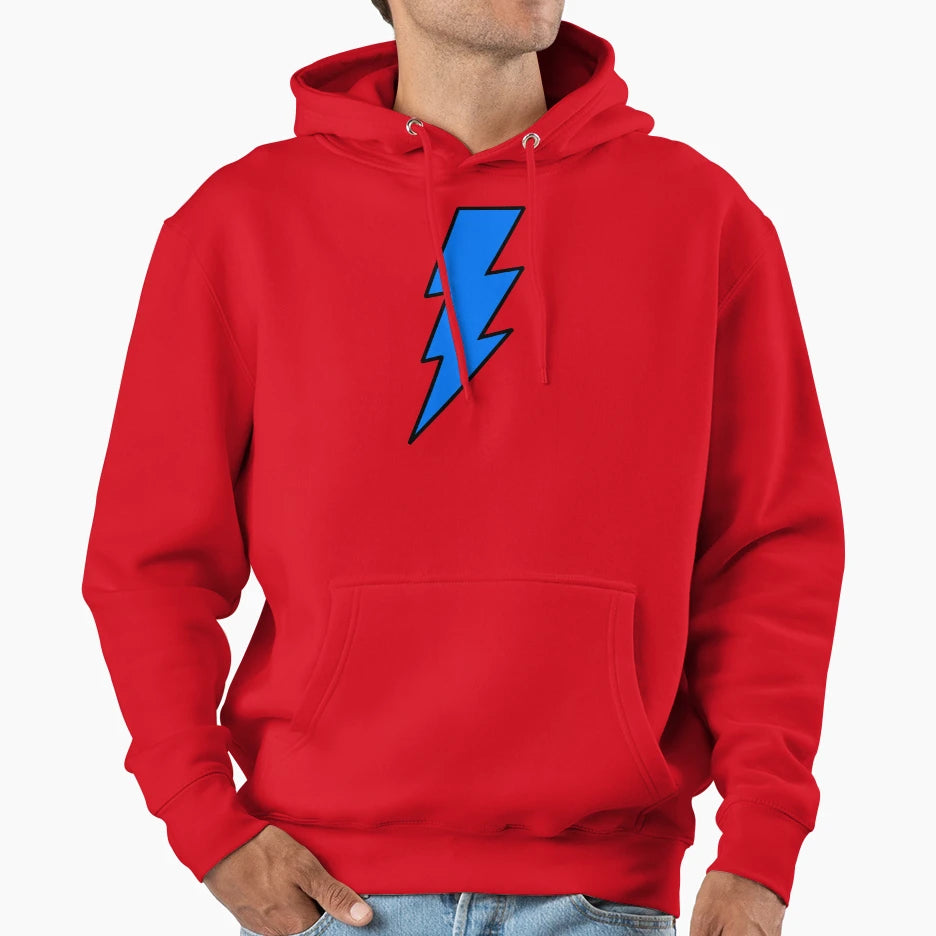 Lightning Bolt Blue Hoodie - Novelty Apparel Unisex - T-Shirt, Sweatshirt, Hoodie