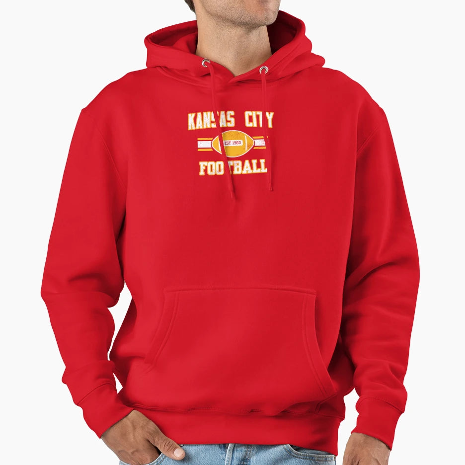 Kansas City Football Hoodie - Minimalist Print for Adults - T-Shirt, Sweatshirt, Hoodie