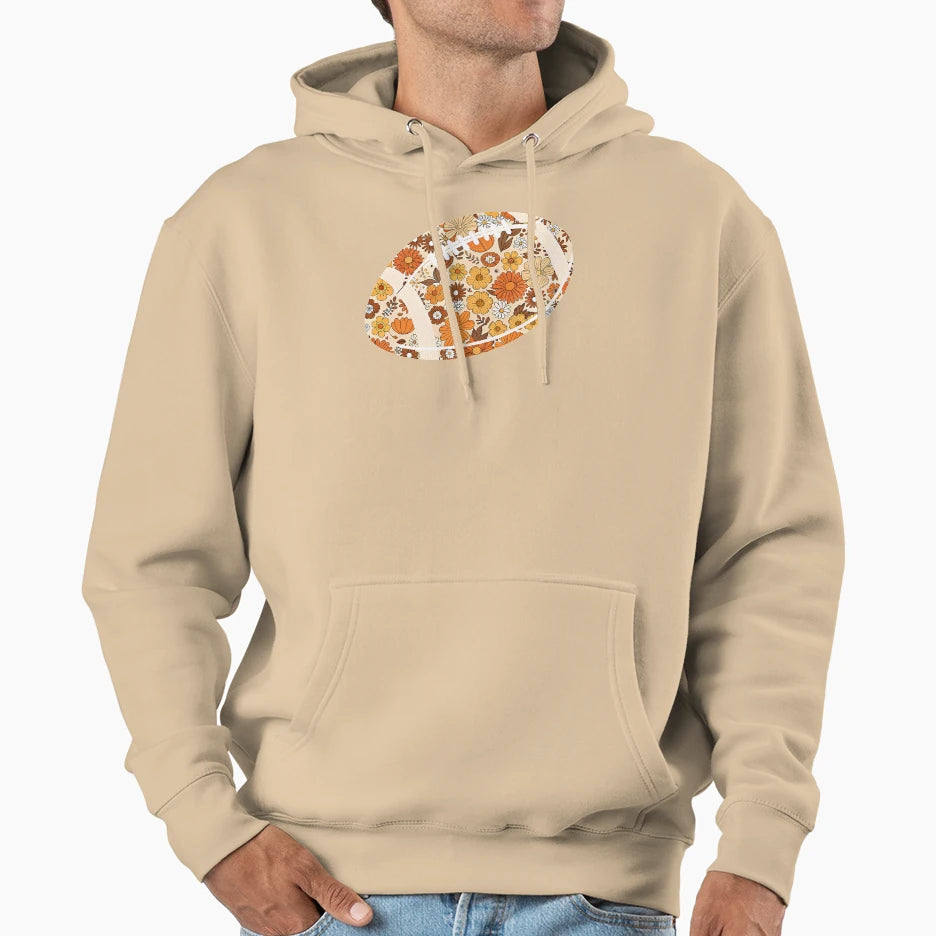 Floral Football Hoodie - Streetwear Style Men Women - T-Shirt, Sweatshirt, Hoodie