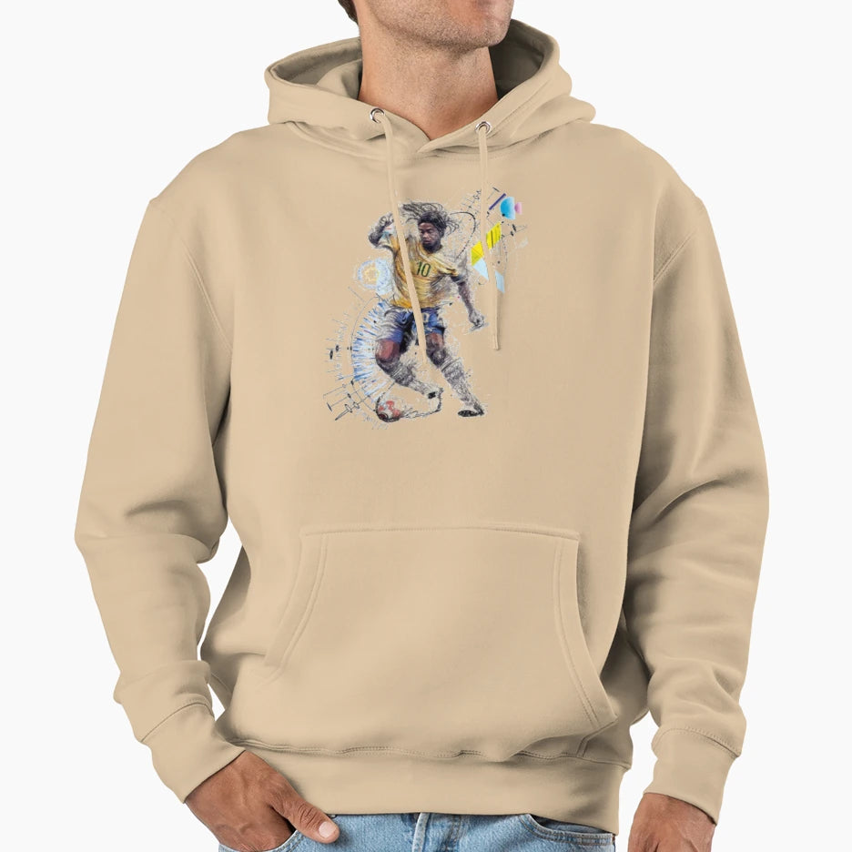 Ronaldinho Playmaker Footballer Hoodie - Aesthetic Graphic Unisex - T-Shirt, Sweatshirt, Hoodie
