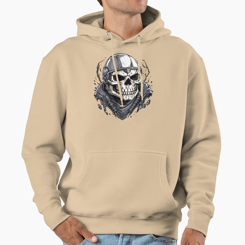 Skull Beast Monster Helmet Hoodie - Trendy Graphic for Adults - T-Shirt, Sweatshirt, Hoodie