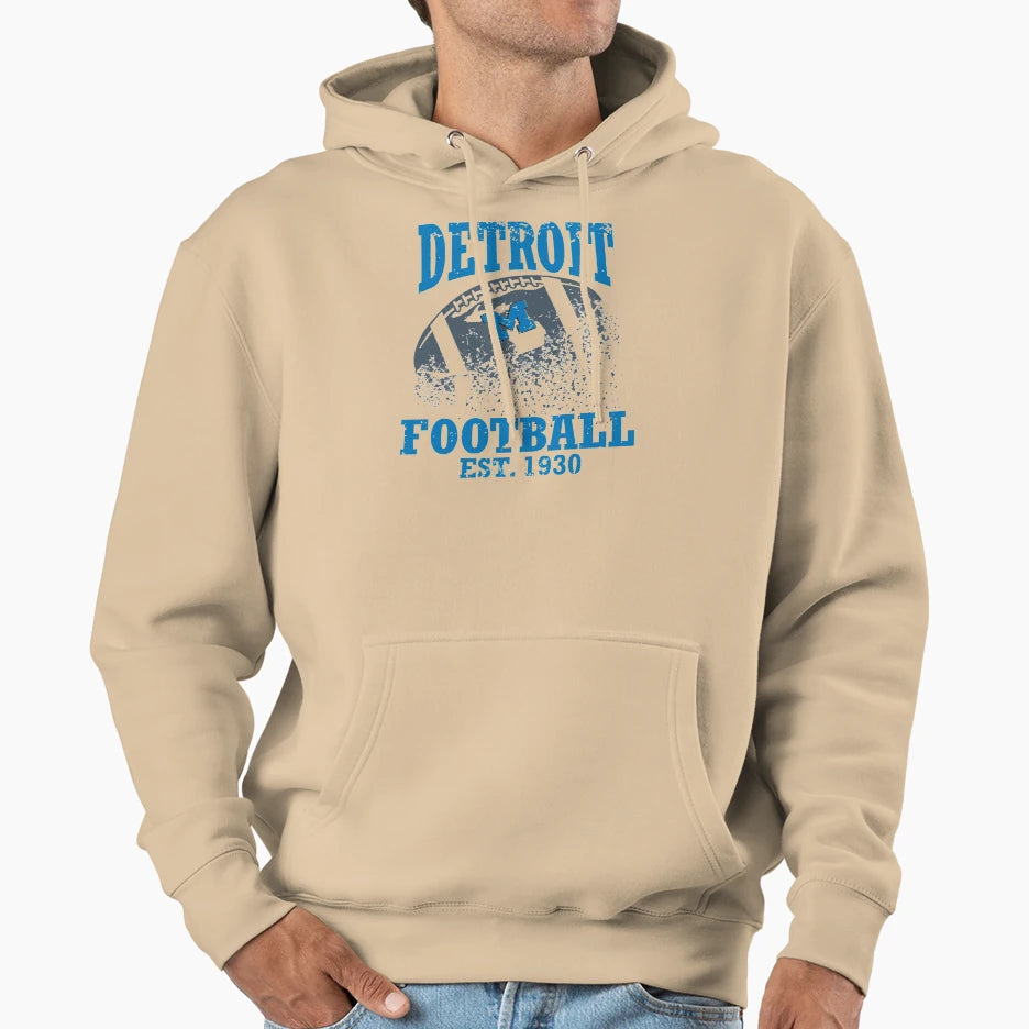 Detroit Football Hoodie - Unique Graphic Men Women - T-Shirt, Sweatshirt, Hoodie