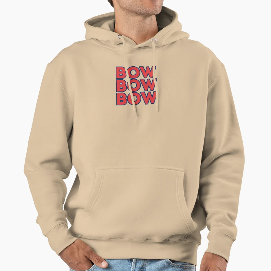 Bow Bow Bow Wnba Indiana Fever Colors Hoodie - Minimalist Print for Adults - T-Shirt, Sweatshirt, Hoodie