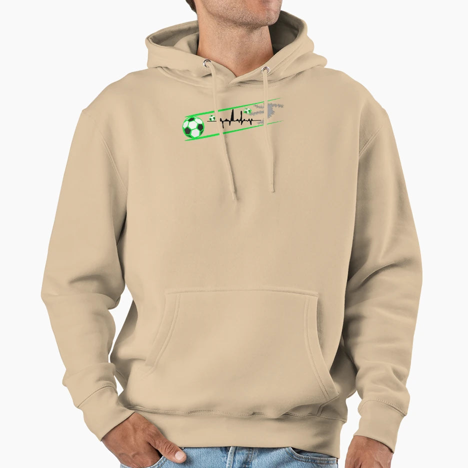 Football Player Football Heartbeat Hoodie - Streetwear Style Unisex - T-Shirt, Sweatshirt, Hoodie