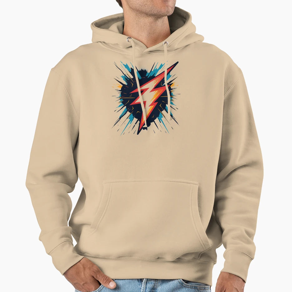 Thunder Inspired Minimalist Art Hoodie - Aesthetic Graphic for Adults - T-Shirt, Sweatshirt, Hoodie